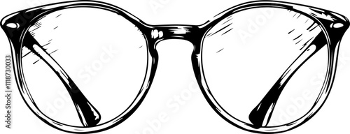Hand-Drawn Vintage Eyeglasses Illustration