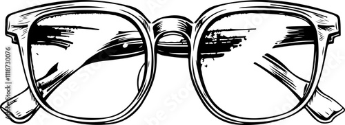 Hand-Drawn Vintage Eyeglasses Illustration