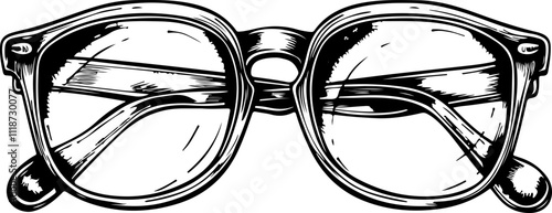 Hand-Drawn Vintage Eyeglasses Illustration