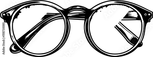Hand-Drawn Vintage Eyeglasses Illustration