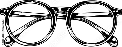 Hand-Drawn Vintage Eyeglasses Illustration