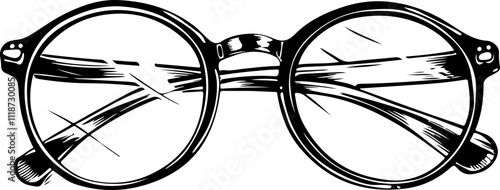 Hand-Drawn Vintage Eyeglasses Illustration