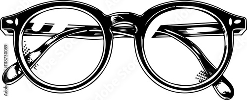 Hand-Drawn Vintage Eyeglasses Illustration
