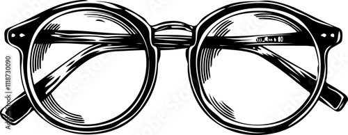 Hand-Drawn Vintage Eyeglasses Illustration