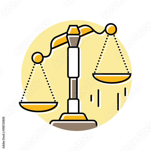 scales tipping favor progress color icon vector. scales tipping favor progress sign. isolated symbol illustration