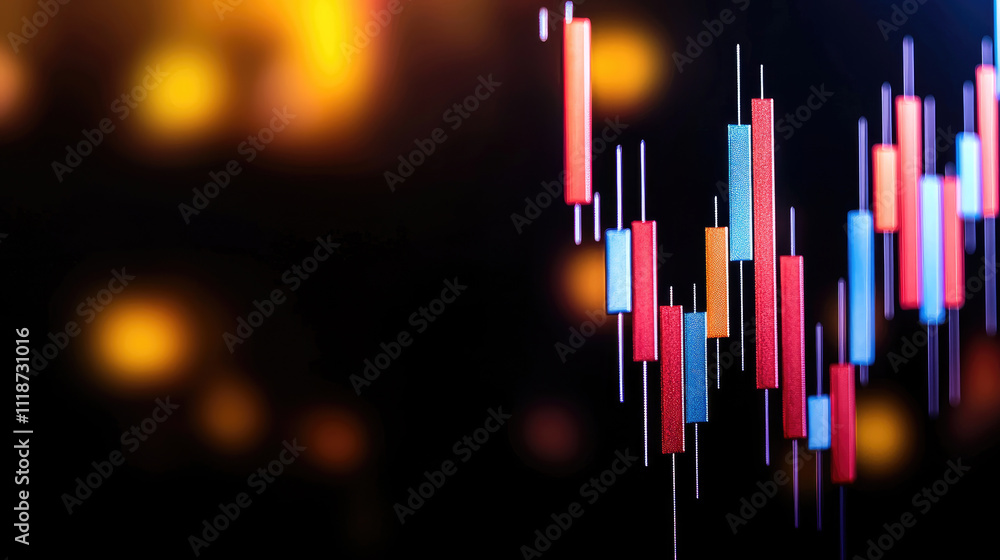close up of digital trading screen displaying colorful candlestick charts, illustrating market fluctuations and trends. vibrant colors create dynamic visual experience close up of digital trading screen displaying colorful candlestick charts, illustrating market fluctuations and trends. vibrant colors create dynamic visual experience