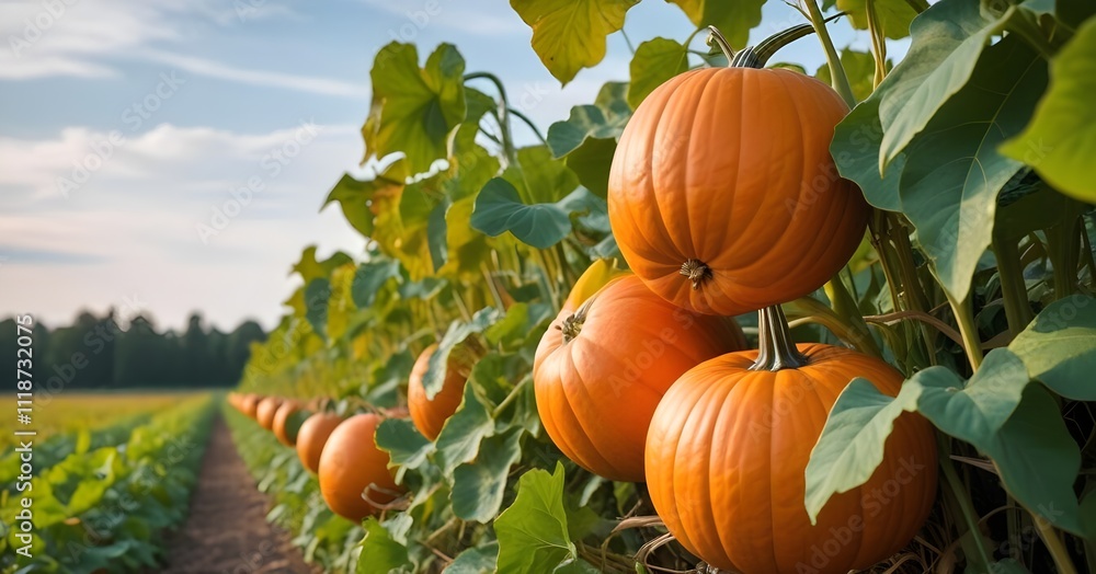 Obraz premium orange pumpkin patch