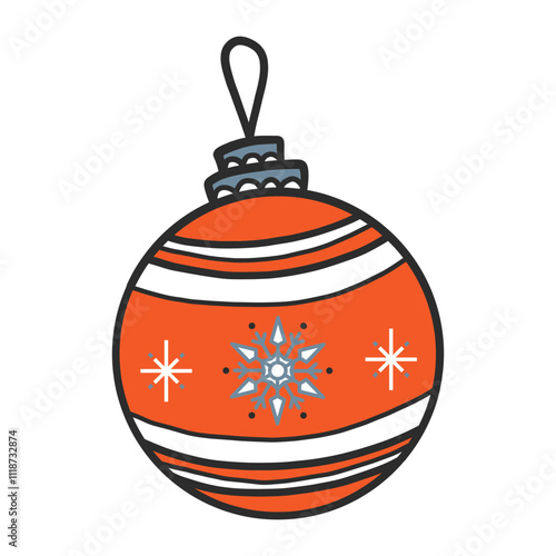 Christmas Tree Ornament Vector Illustration | Festive Holiday Decoration Design