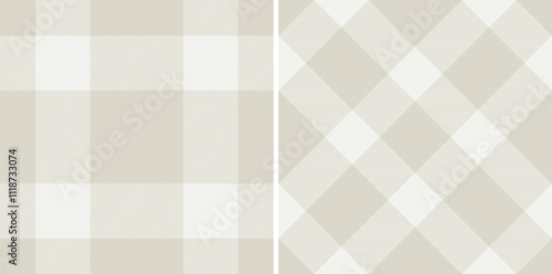 Seamless tartan textile of texture fabric plaid with a background vector check pattern. Set in earth colors for stylish duvet cover designs.