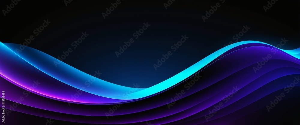 Vibrant waves: blue and purple abstract background with glowing curves Vibrant waves: blue and purple abstract background with glowing curves