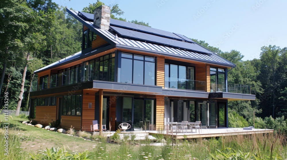 Modern Eco-Friendly Home Nestled in Lush Greenery Modern Eco-Friendly Home Nestled in Lush Greenery