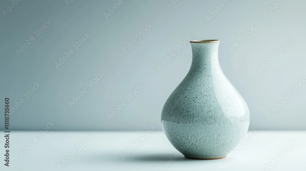 A minimalist ceramic vase with a speckled design, set against a soft, neutral background. A minimalist ceramic vase with a speckled design, set against a soft, neutral background.
