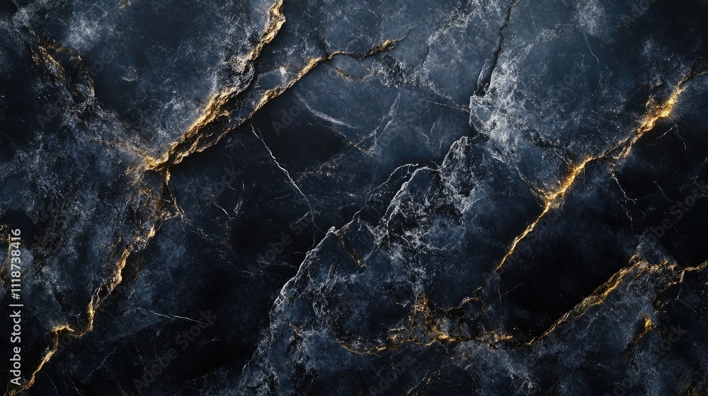 Elegant black and gold marble texture showcasing unique veining patterns.