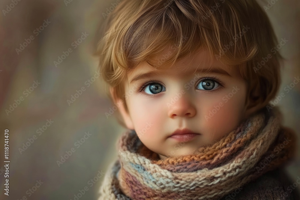 Adorable Portrait of a Brown-Haired Toddler Boy Enjoying Childhood in Vibrant Colors Adorable Portrait of a Brown-Haired Toddler Boy Enjoying Childhood in Vibrant Colors