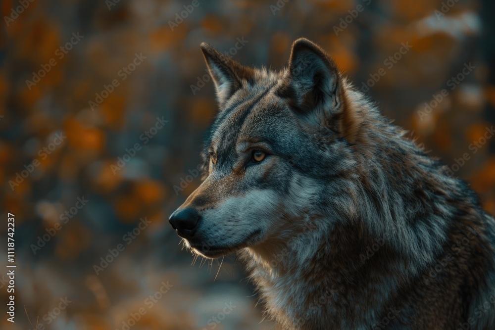 wolf Portrait of grey wolf in the forest wolf wolf Portrait of grey wolf in the forest wolf