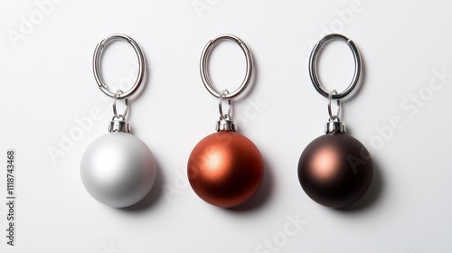 Holiday Keychains Isolated on White. Generative AI