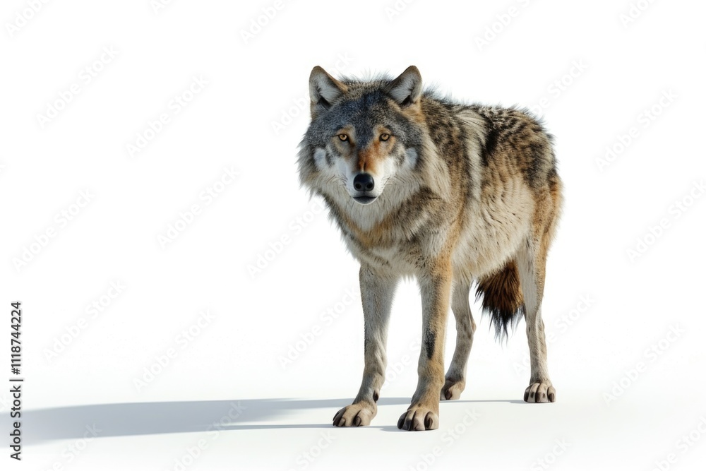 Obraz premium wolf. Isolated over white background with shade wolf wolf