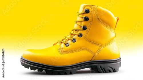 Chemical-resistant safety boots isolated on a white background. Generative AI photo