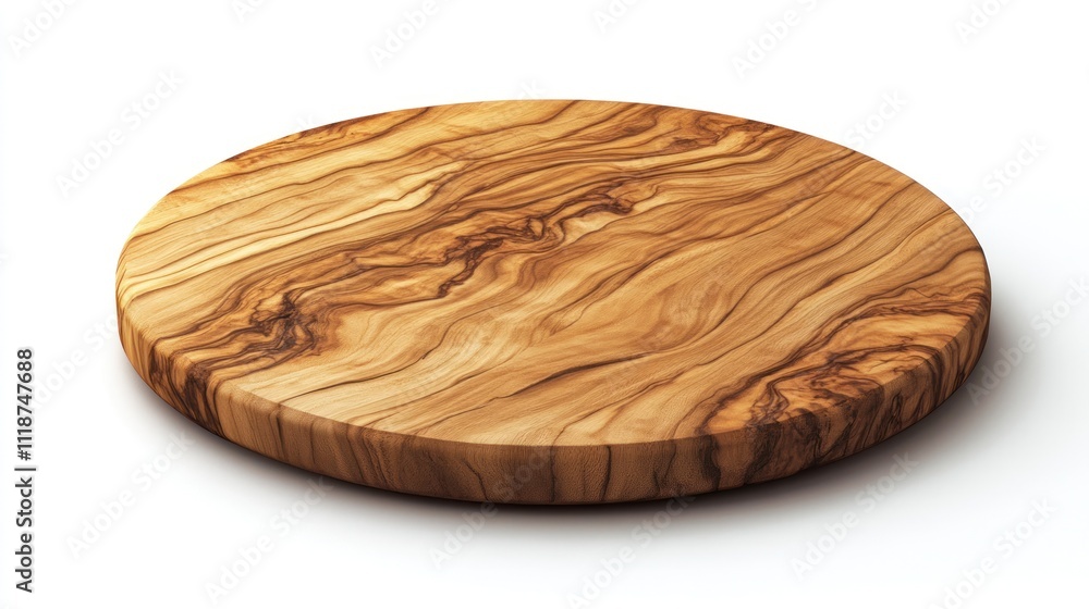 Round wooden cutting board with a natural finish Round wooden cutting board with a natural finish