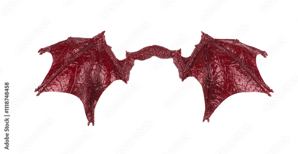 red demon wings isolated on white background red demon wings isolated on white background