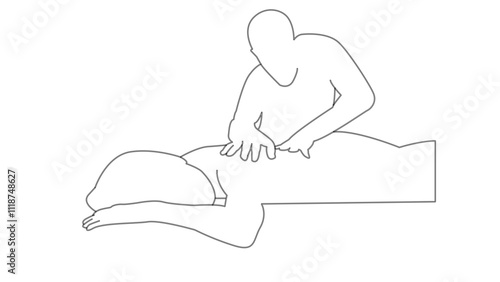 Massage professional massaging the back of a person lying down