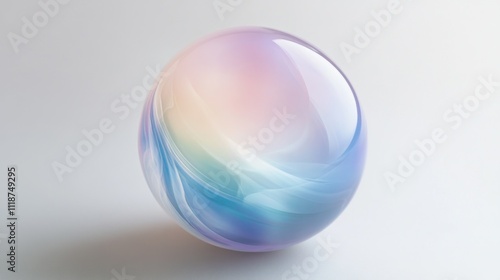 translucent, pastel-colored sphere on a light background