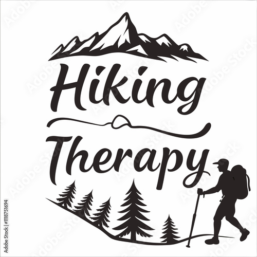 a poster for giving giving a thumbs up with a mountain in the background, a man hiking with a backpack and backpack on a white background