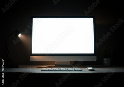 Modern computer,laptop with blank screen background.