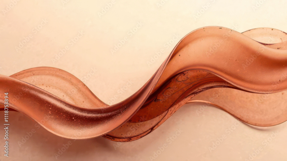 Abstract flowing copper waves against a soft cream background Abstract flowing copper waves against a soft cream background