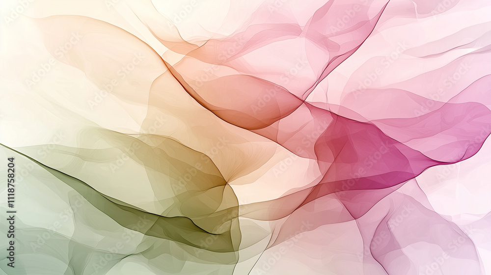 Serene Abstract Composition in Soft Pink and Green Tones Serene Abstract Composition in Soft Pink and Green Tones