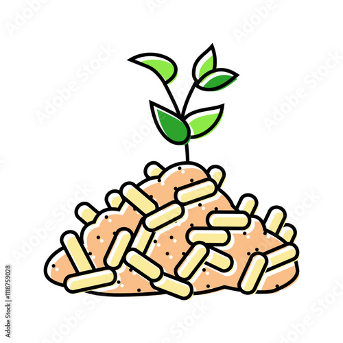 eco friendly wood pellets color icon vector. eco friendly wood pellets sign. isolated symbol illustration