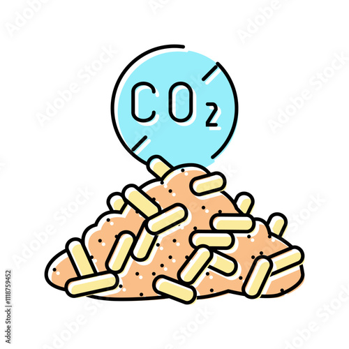 carbon neutral wood pellets color icon vector. carbon neutral wood pellets sign. isolated symbol illustration