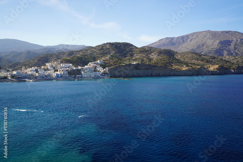 shore and harbour of a greek island in the Dodecanese