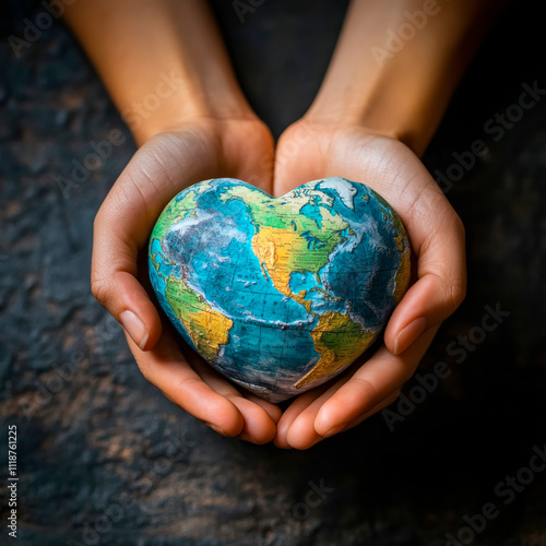 Heartfelt embrace of humanity and the world on World Day of Human Rights, symbolizing hope and peace for all nations