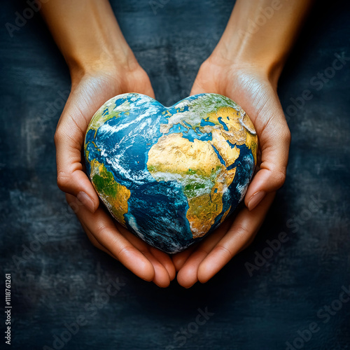 Embracing the world with love on World Day of Human Rights, a symbol of peace and care for humanity's future