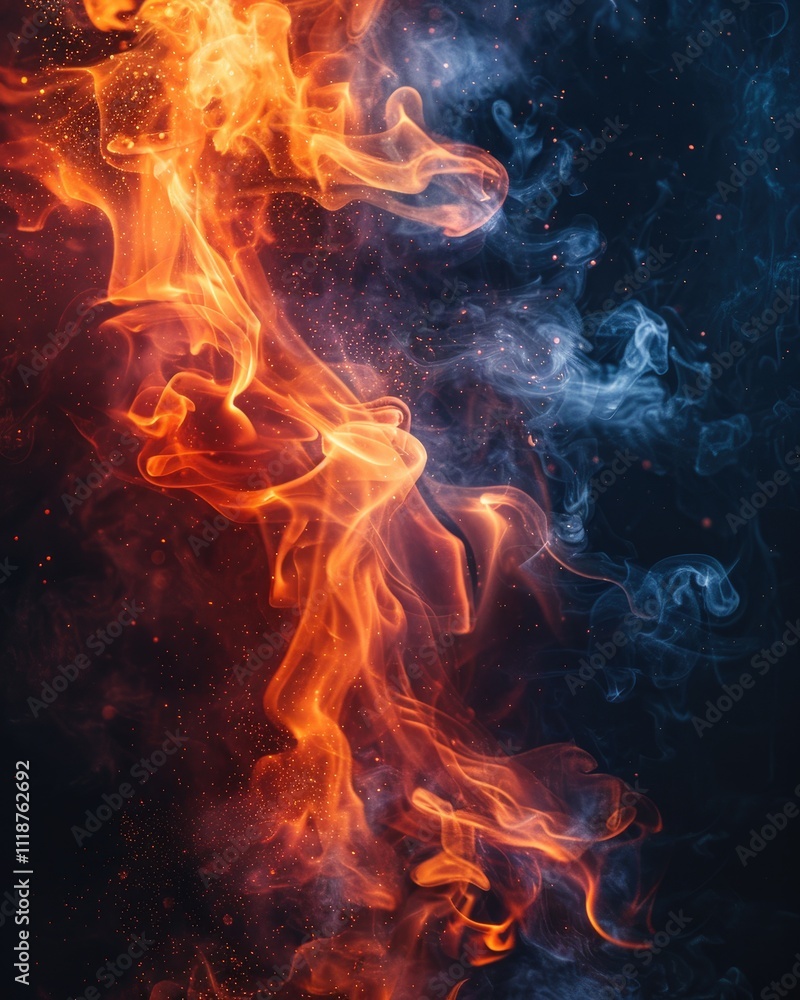 Stunning burning fire wallpaper background in dark night with black background ai generated Stunning burning fire wallpaper background in dark night with black background ai generated