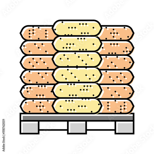 packaging wood pellets color icon vector. packaging wood pellets sign. isolated symbol illustration