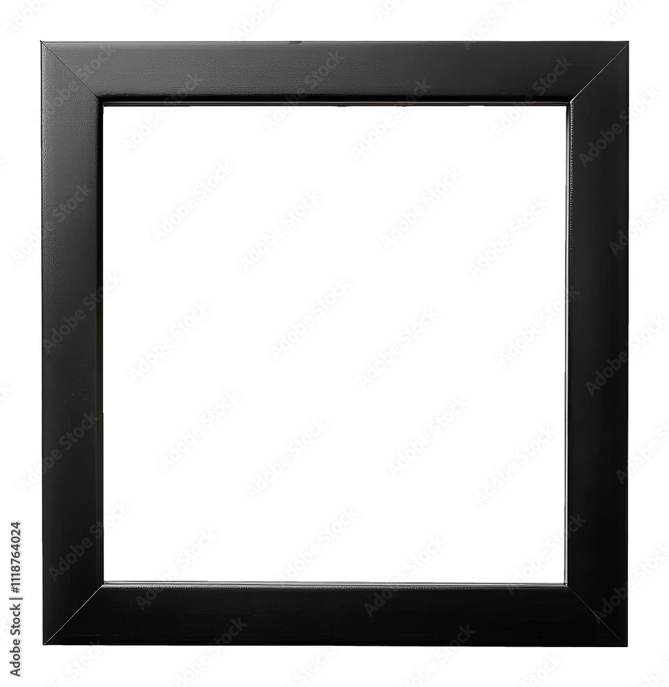 Black square photo frame isolated on transparent background Black square photo frame isolated on transparent background