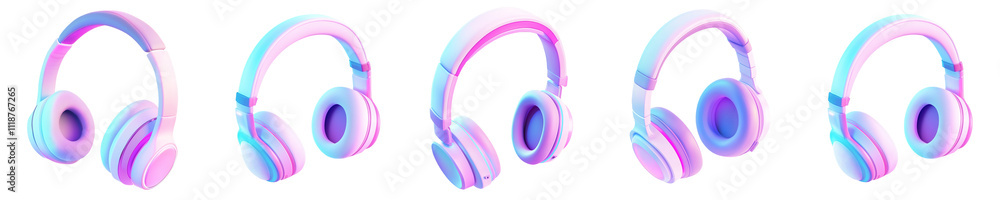 headphones futuristic - 3d Set on transparent background PNG file headphones futuristic - 3d Set on transparent background PNG file