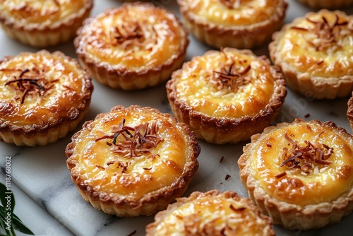 An image of a tray packed with golden-brown pastries fresh from the oven.