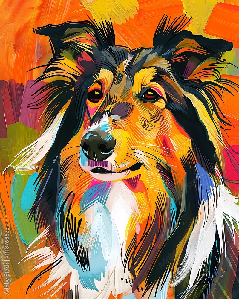 Detailed Drawing of a Long Straight-Haired Rough Tricolor Collie, Showcasing its Elegant Coat, Expressive Eyes, and Majestic Posture in a Realistic Style Detailed Drawing of a Long Straight-Haired Rough Tricolor Collie, Showcasing its Elegant Coat, Expressive Eyes, and Majestic Posture in a Realistic Style