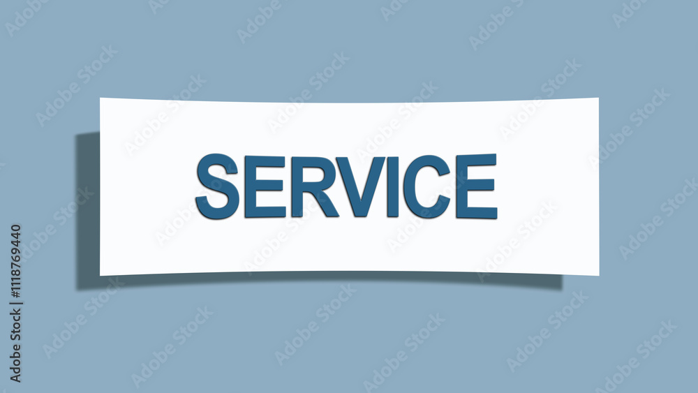 Service. A card isolated on blue background. Service. A card isolated on blue background.