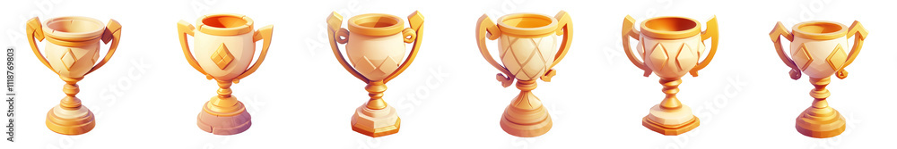 winner trophy - 3d Set on transparent background PNG file winner trophy - 3d Set on transparent background PNG file