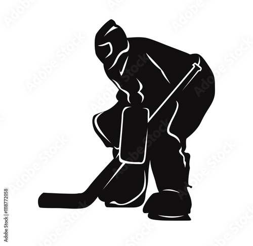 Hockey Goalie Silhouette - Print Ready