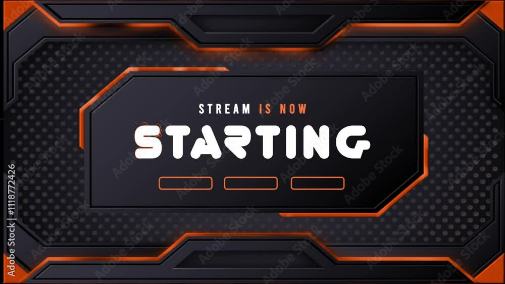 Livestreaming Intro Overlay Twitch Animation Orange Theme vídeo de ...