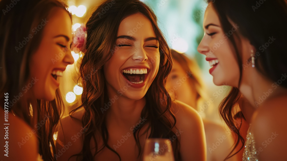 Joyful bonding moments with close friends in festive atmosphere Joyful bonding moments with close friends in festive atmosphere