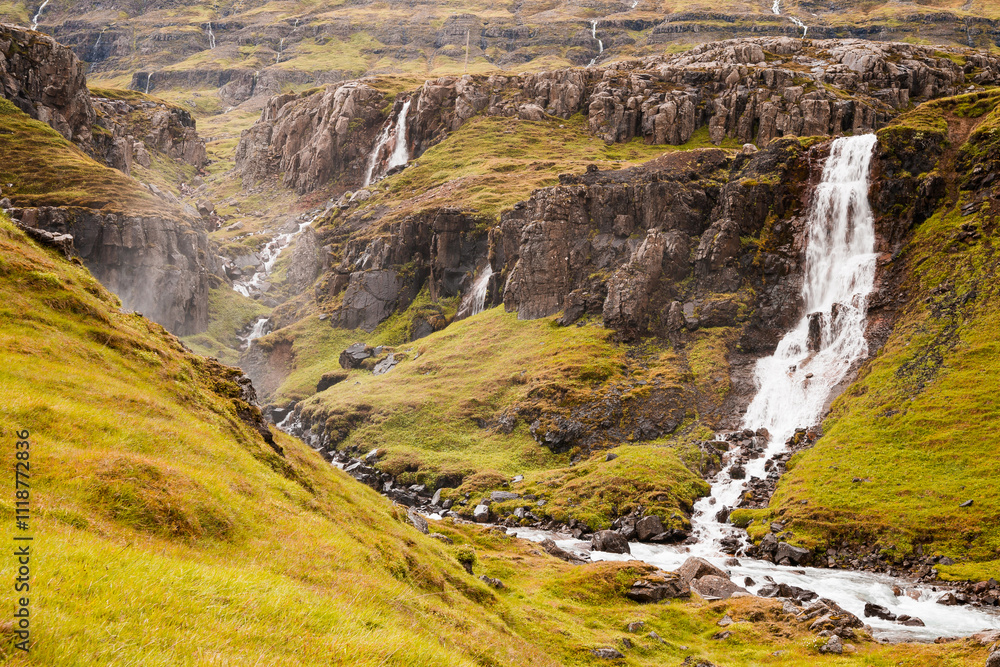 Beautiful Vestdalsfossar in east Iceland Beautiful Vestdalsfossar in east Iceland