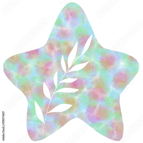 Beautiful watercolor star motif image. photo