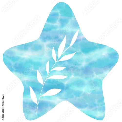 Beautiful watercolor star motif image. photo