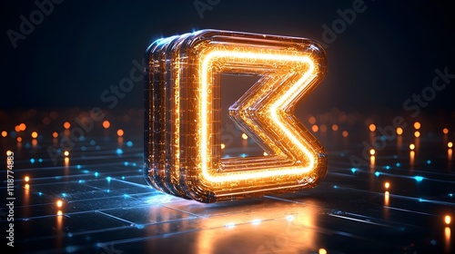 Smart Radiant logo glowing, elegant typography, futuristic design--style raw photo